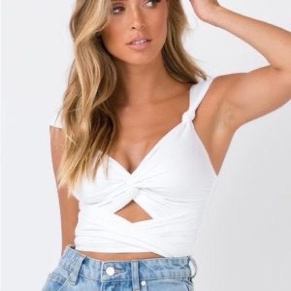 Lioness white wrap tank top